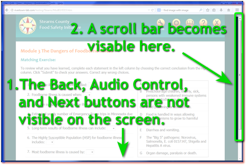 Screen capture of this training with the scroll bar highlighted.