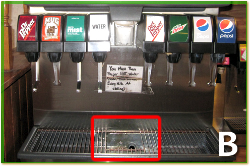 A fountain pop machine.